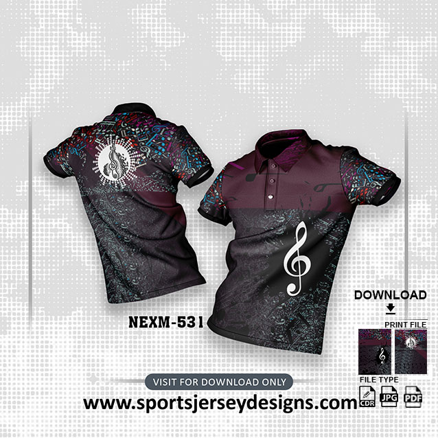 NEXM-531 MUSICAL BANJO GROUP SUBLIMATION JERSEY DESIGN IN PURPLLE AND PINK COLOR