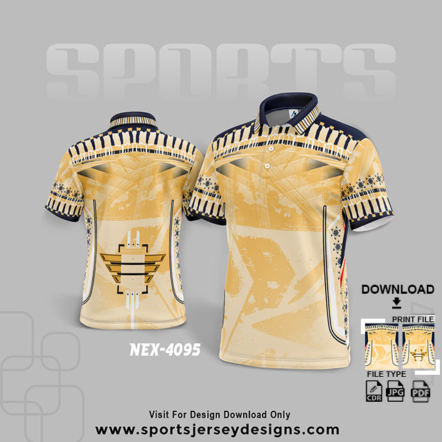 NEX-4095 GOLDEN YELLOW SHADE SPORTSWEAR SUBLIMATION JERSEY DESIGN