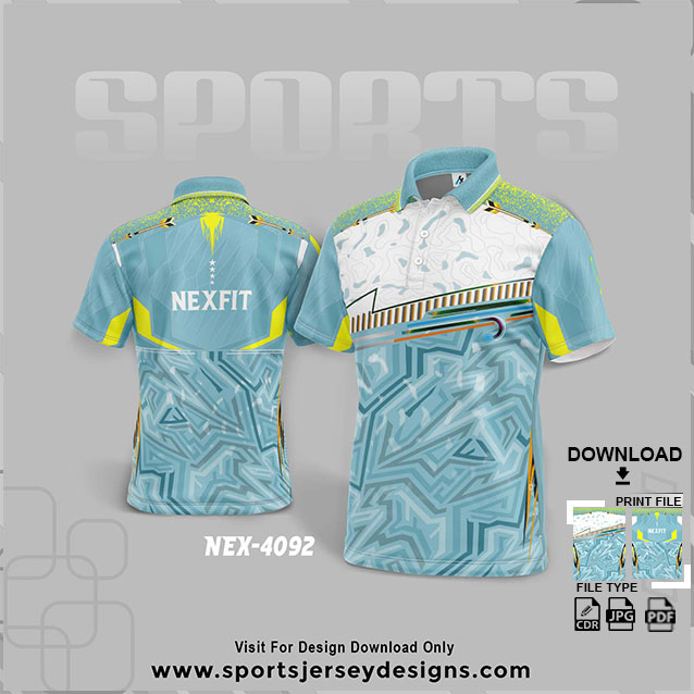 NEX-4193-SKY BLUE AND WHITE SPORTSWEAR SUBLIMATION JERSEY DESIGN