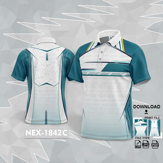 NEX-1842-C WHITE AND AIRFORCE SPORTSWEAR SUBLIMATION JERSEY DESIGN