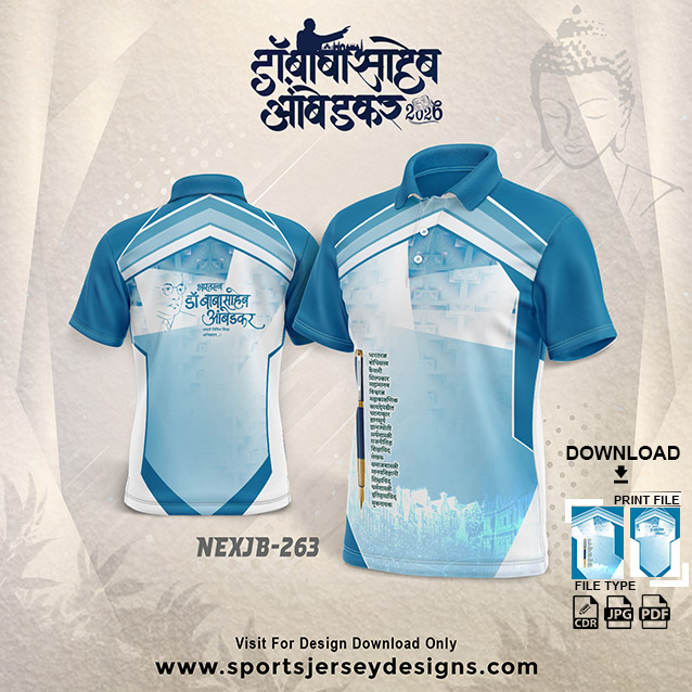 NEXJB-263 Dr. Babasaheb Ambedkar Jayanti Jersey Design BLUE | 14 April Group T-Shirt