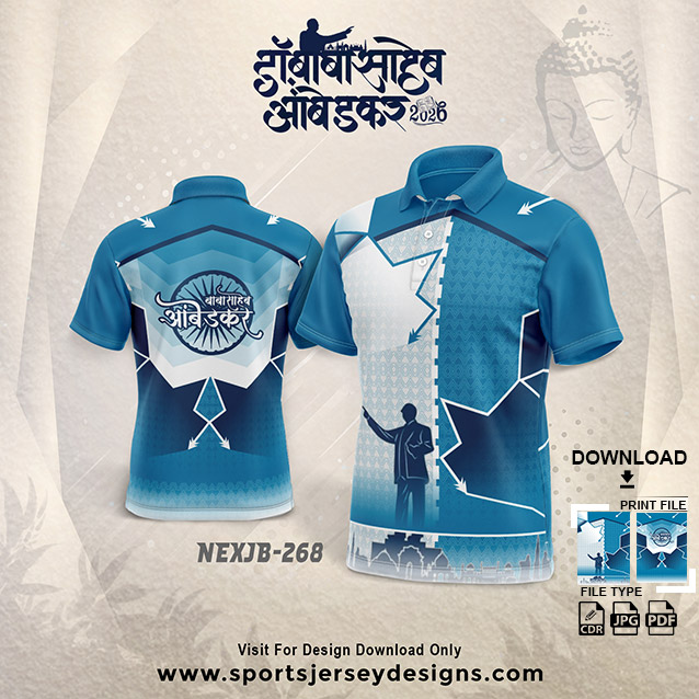 NEXJB-268 Dr. Babasaheb Ambedkar Jayanti Jersey Design BLUE | 14 April Group T-Shirt