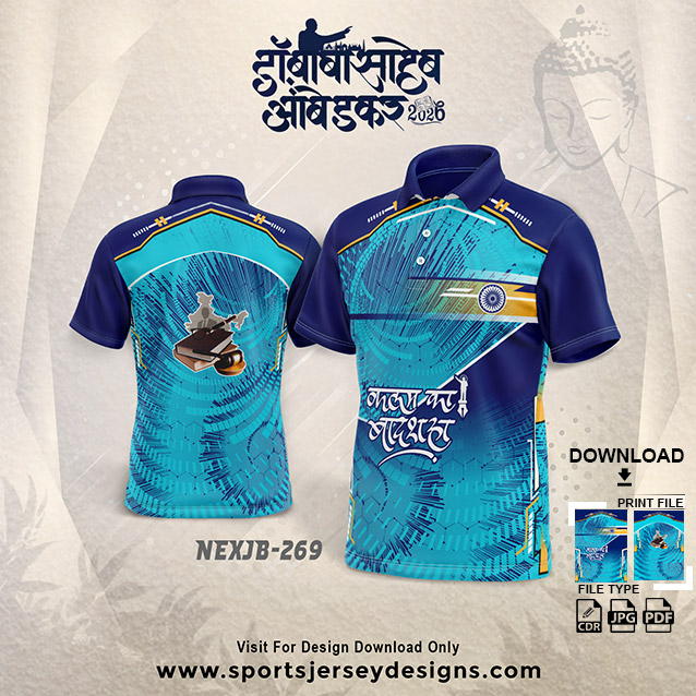 NEXJB-269 Dr. Babasaheb Ambedkar Jayanti Jersey Design BLUE | 14 April Group T-Shirt