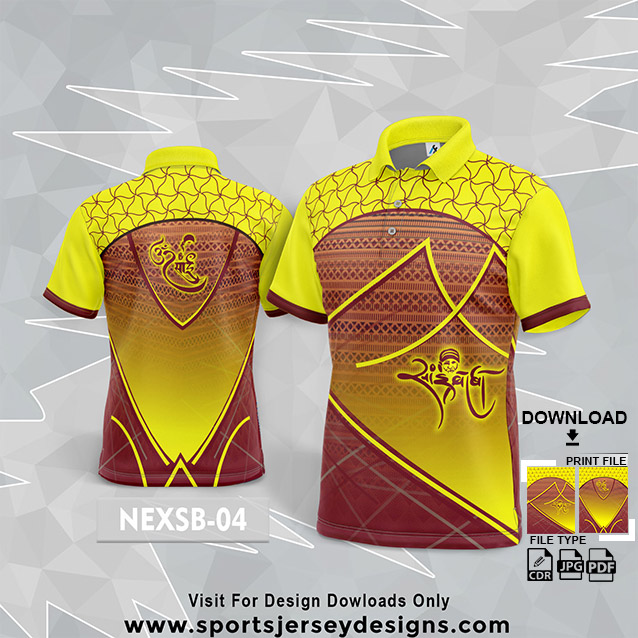 NEXSB 04 BROWN AND YELLOW SAI BABA PALKHI SUBLIMATION JERSEY DESIGN