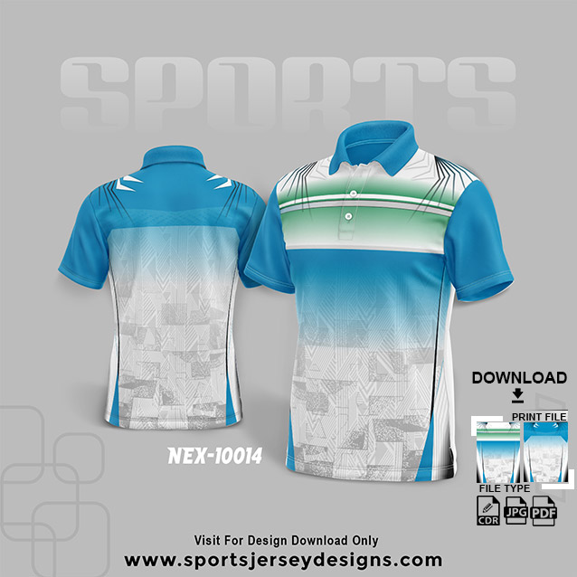 NEX-10014 WHITE,GREEN AND BLACK SPORTSWEAR SUBLIMATION JERSEY DESIGN
