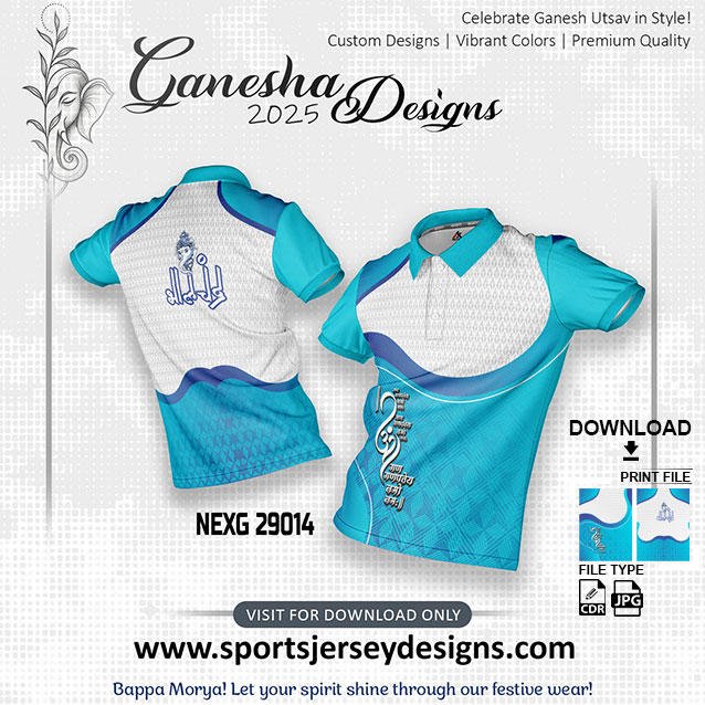 NEXG-29014 Ganesha Festival Design for Sublimation Print: blue