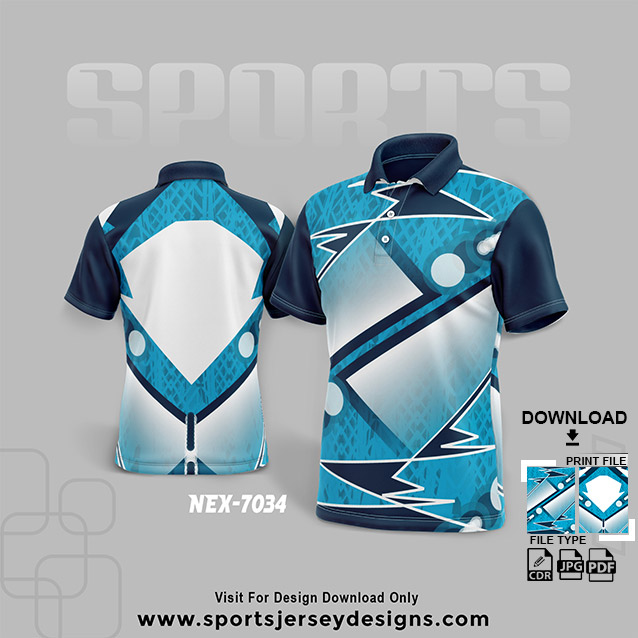 NEX-7034 BLUE SPORTSWEAR SUBLIMATION JERSEY DESIGN