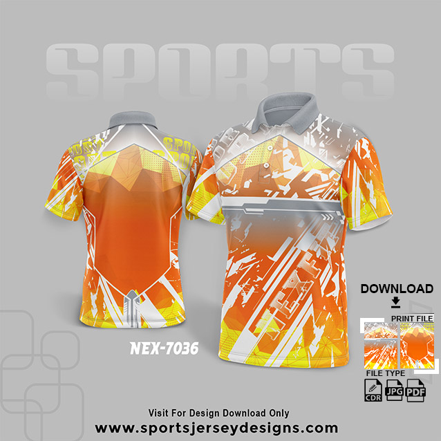 NEX-7036 ORANGE SPORTSWEAR SUBLIMATION JERSEY DESIGN