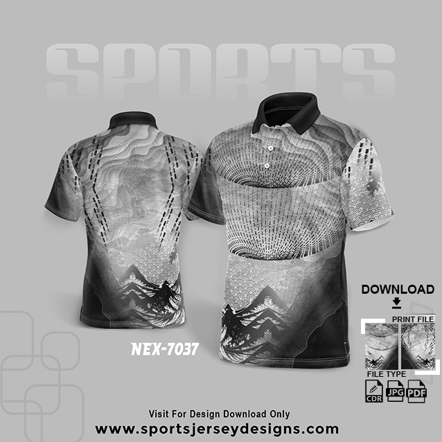 NEX-7037 GRAY SPORTSWEAR SUBLIMATION JERSEY DESIGN