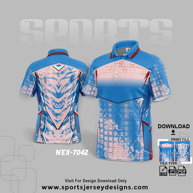 NEX-7042 BLUE SPORTSWEAR SUBLIMATION JERSEY DESIGN