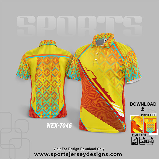 NEX-7046 YELLOW SPORTSWEAR SUBLIMATION JERSEY DESIGN