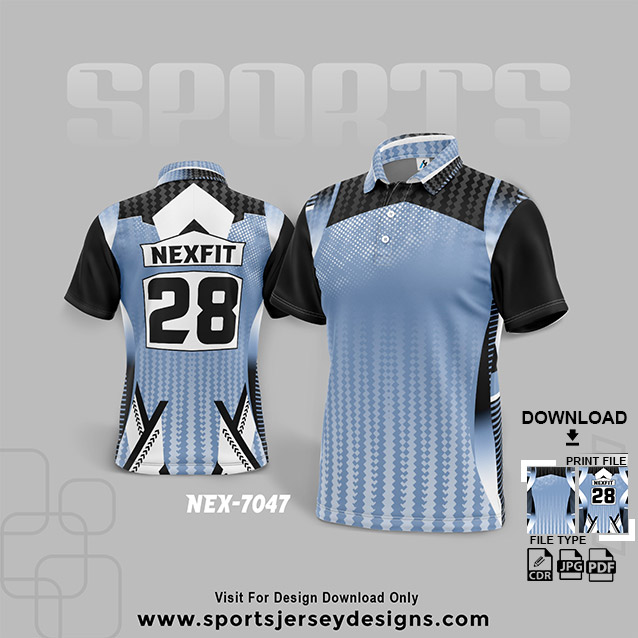 NEX-7047 BLUE SPORTSWEAR SUBLIMATION JERSEY DESIGN