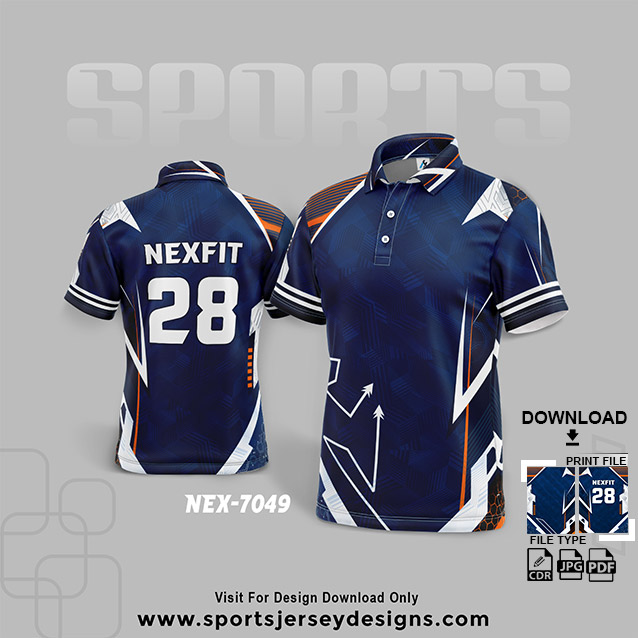 NEX-7049 BLUE SPORTSWEAR SUBLIMATION JERSEY DESIGN