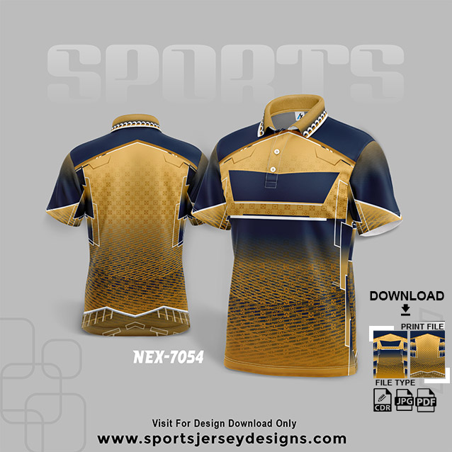 NEX-7054 BROWN WITH BLUE SPORTSWEAR SUBLIMATION JERSEY DESIGN