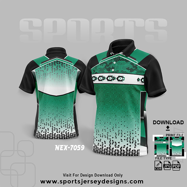 NEX-7059 GREEN WITH BLACK SPORTSWEAR SUBLIMATION JERSEY DESIGN