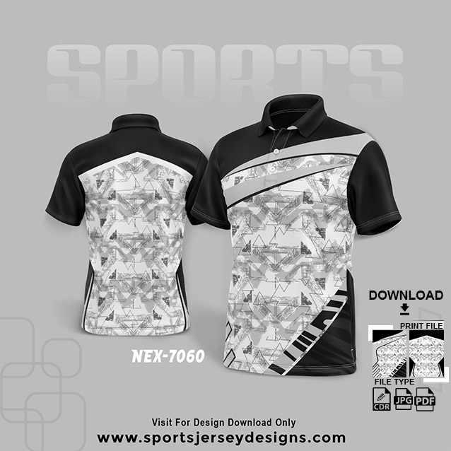 NEX-7060 BLACK WITH GRAY SPORTSWEAR SUBLIMATION JERSEY DESIGN