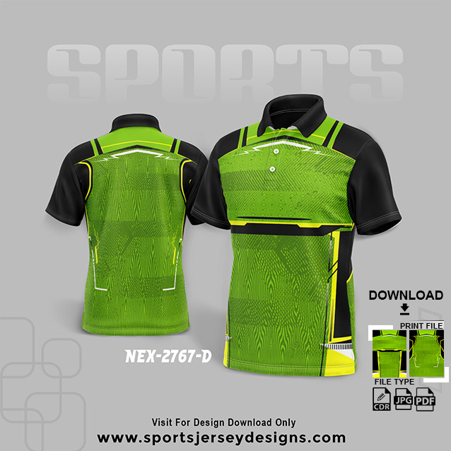 NEX-2767 GREEN WITH BLACK SPORTSWEAR SUBLIMATION JERSEY DESIGN