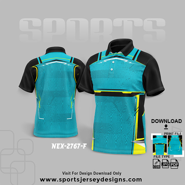 NEX-2767 BLUE WITH BLACK SPORTSWEAR SUBLIMATION JERSEY DESIGN