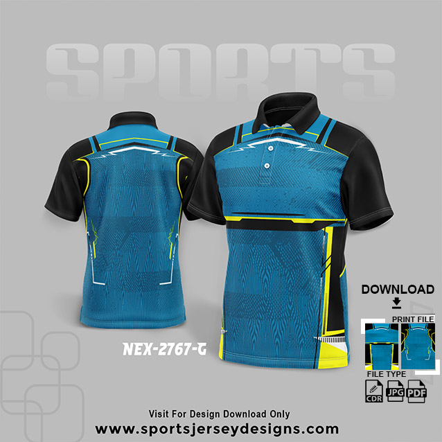 NEX-2767 BLUE WITH BLACK SPORTSWEAR SUBLIMATION JERSEY DESIGN
