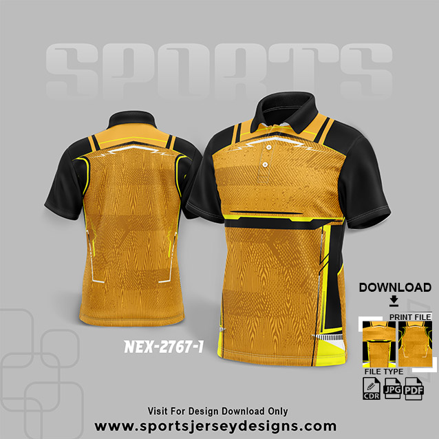 NEX-2767  YELLOW WITH BLACK SPORTSWEAR SUBLIMATION JERSEY DESIGN