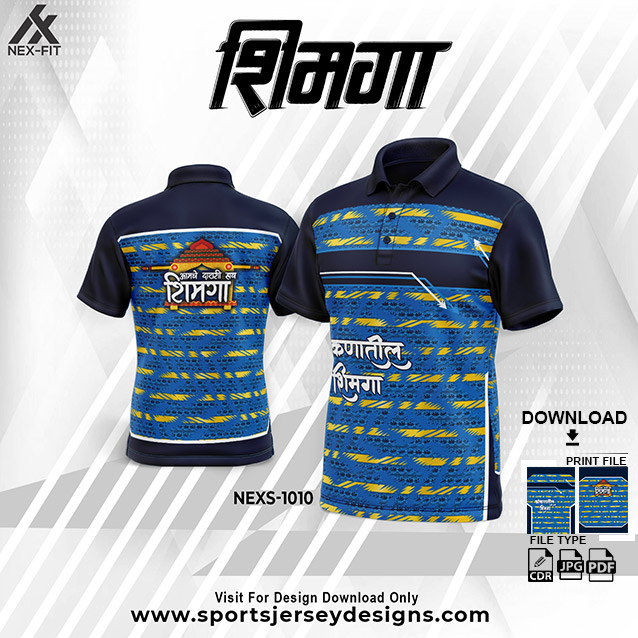 NEXS-1010  BLUE AND BLACK SHIMGA FESTIVAL SUBLIMATION JERSEY DESIGN