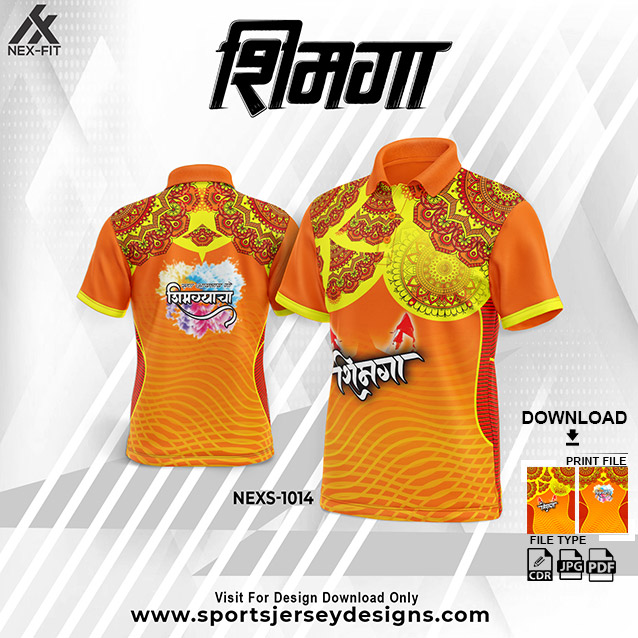 NEXS-1014 ORANGE AND YELLOW SHIMGA FESTIVAL SUBLIMATION JERSEY DESIGN