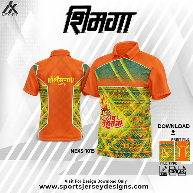NEXS-1015 ORANGE AND YELLOW SHIMGA FESTIVAL SUBLIMATION JERSEY DESIGN