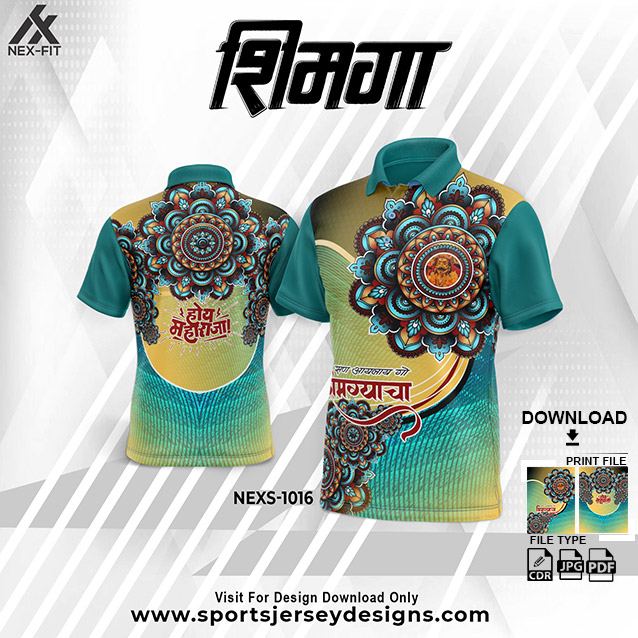 NEXS-1012 GREEN WITH YELLOW SHIMGA FESTIVAL SUBLIMATION JERSEY DESIGN