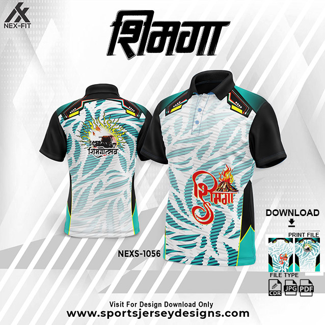 NEXS-1056 GREEN WITH WHITE SHIMGA FESTIVAL SUBLIMATION JERSEY DESIGN