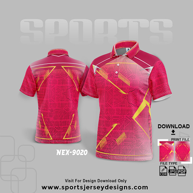 NEX-9020 PINK WITH YELLOW SPORTSWEAR SUBLIMATION JERSEY DESIGN