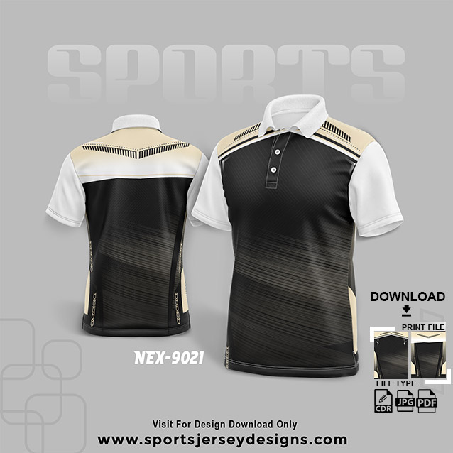 NEX-9021 BLACK WITH WHITE SPORTSWEAR SUBLIMATION JERSEY DESIGN