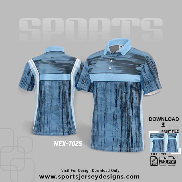 NEX-9025 BLUE WITH WHITE SPORTSWEAR SUBLIMATION JERSEY DESIGN