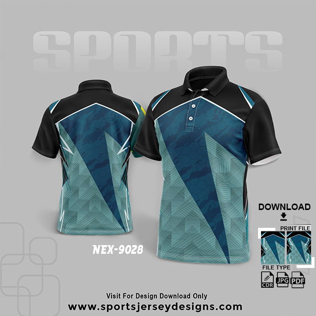 NEX-9028 BLACK WITH GREEN SPORTSWEAR SUBLIMATION JERSEY DESIGN