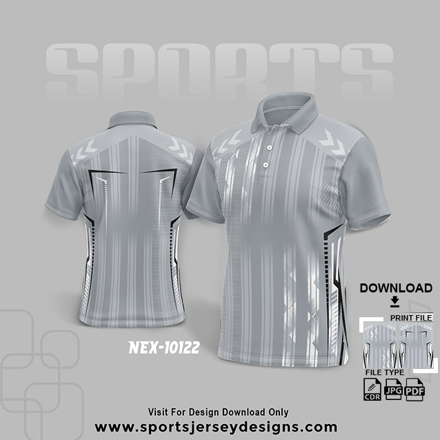 NEX-10122 GRAY WITH WHITE SPORTSWEAR SUBLIMATION JERSEY DESIGN
