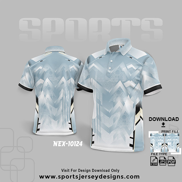 NEX-10124 GRAY WITH WHITE SPORTSWEAR SUBLIMATION JERSEY DESIGN