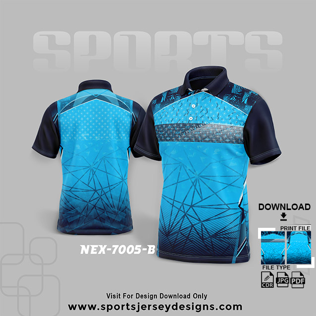 NEX-7005-B BLUE SPORTSWEAR SUBLIMATION JERSEY DESIGN