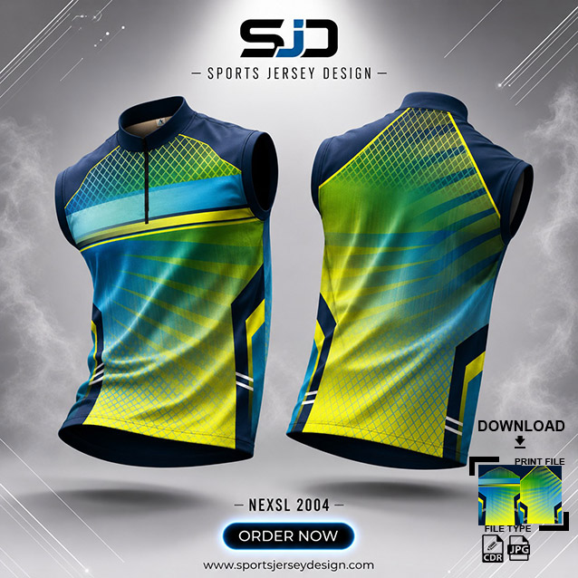 NEXSL-2004 GREEN AND BLUE COMBINATION SPORTSWEAR SUBLIMATION JERSEY DESIGN