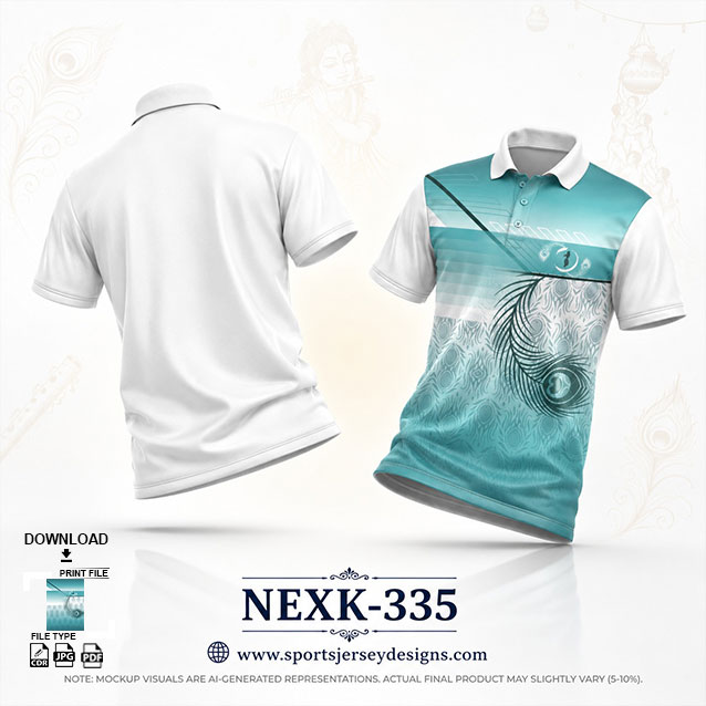 NEXK-335 BLUE AND WHITE DAHI HANDI FESTIVAL JERSEY DESIGN