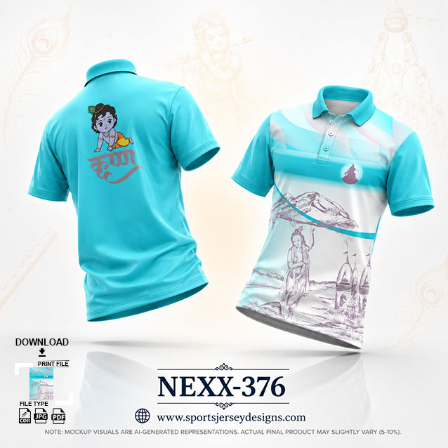 NEXK-376 BLUE AND WHITE HANDI FESTIVAL JERSEY DESIGN