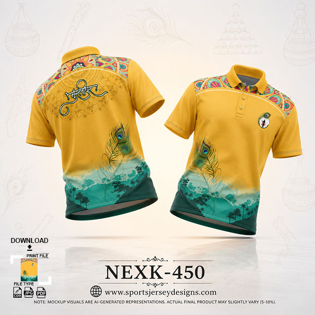 NEXK-450 YELLOW AND GREEN DAHI HANDI FESTIVAL JERSEY DESIGN