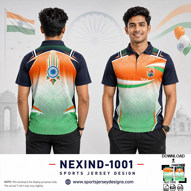 NEXIND-1001 ORANGE,WHITE,GREEN AND NAVY BLUE INDEPENDENCE DAY SUBLIMATION JERSEY DESIGN