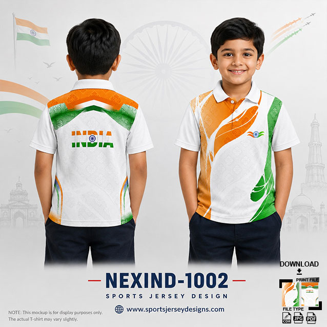 NEXIND-1002 ORANGE,WHITE AND GREEN INDEPENDENCE DAY SUBLIMATION JERSEY DESIGN