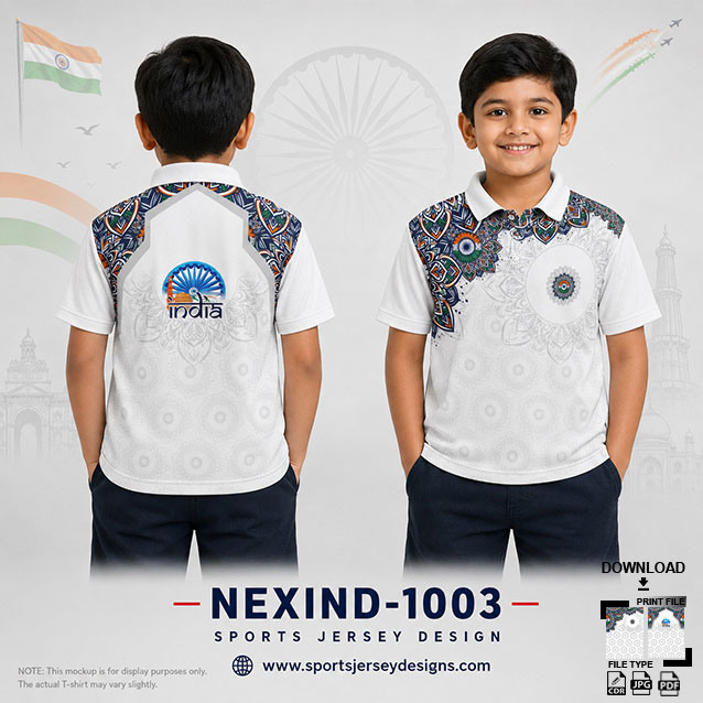 NEXIND-1003 BLUE,GREY AND WHITE INDEPENDENCE DAY SUBLIMATION JERSEY DESIGN
