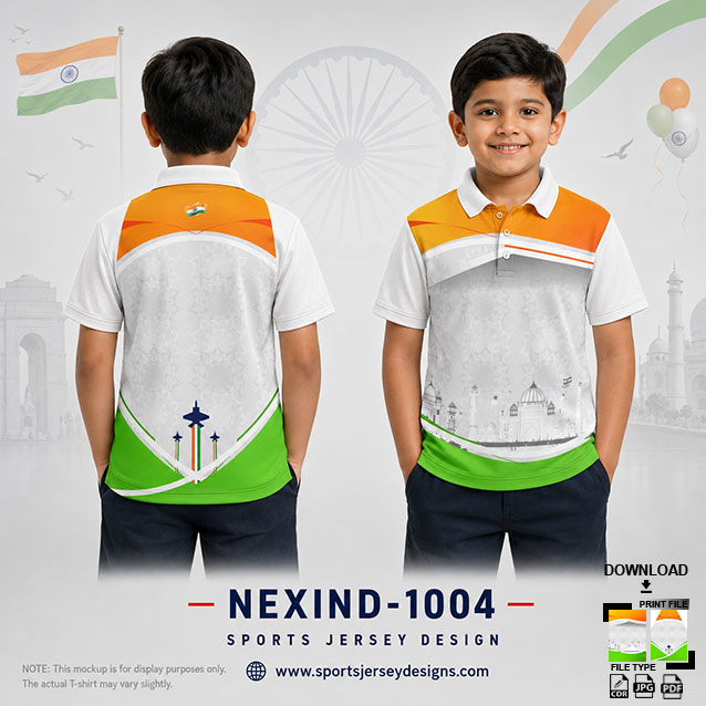 NEXIND-1004 ORANGE,WHITE AND GREEN INDEPENDENCE DAY SUBLIMATION JERSEY DESIGN