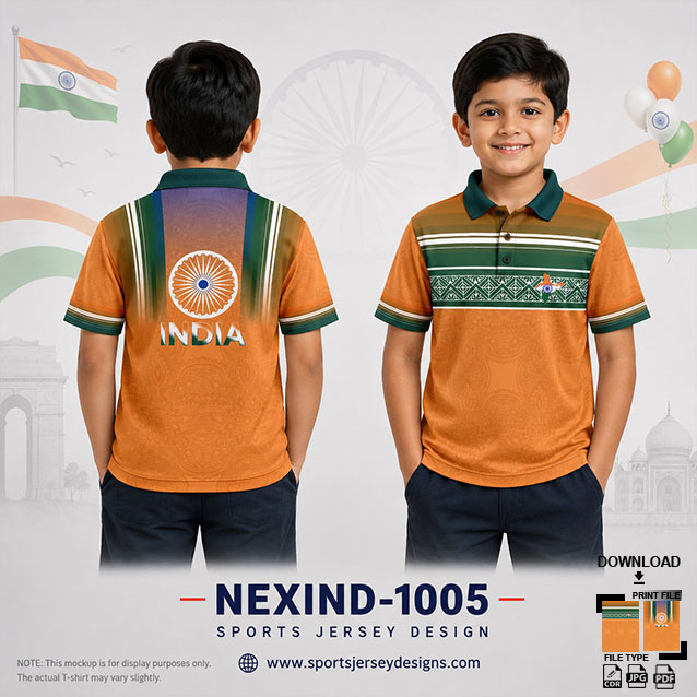 NEXIND-1005 ORANGE AND GREEN INDEPENDENCE DAY SUBLIMATION JERSEY DESIGN