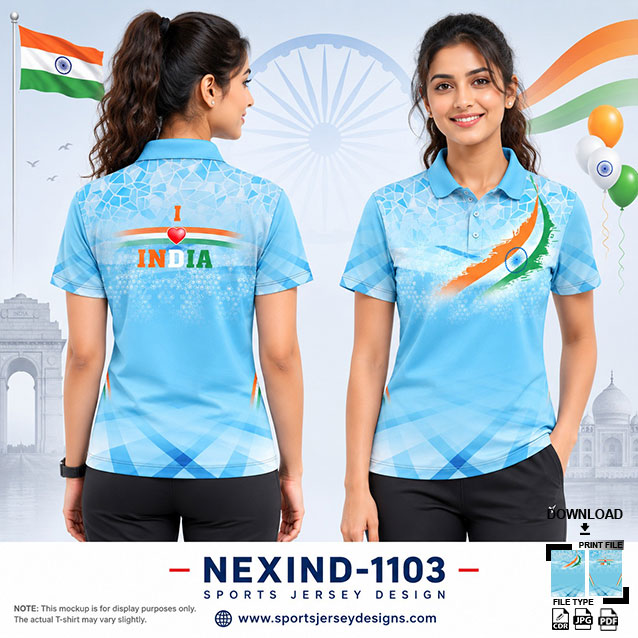 NEXIND-1103 SKY BLUE AND WHITE INDEPENDENCE DAY SUBLIMATION JERSEY DESIGN