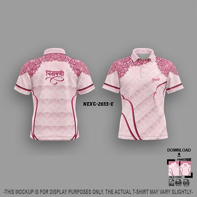 NEXG-2655 E PINK AND BABY PINK PATTERN GANESHA FESTIVAL JERSEY DESIGN