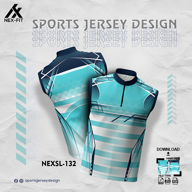 NEXSL-132 BLUE AND WHITE COMBINATION SPORTSWEAR SUBLIMATION JERSEY DESIGN