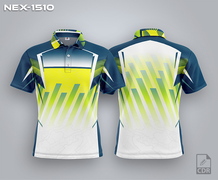 NEX-1510 WHITE/LEMON GREEN AND AIRFORCE SPORTSWEAR SUBLIMATION JERSEY DESIGN