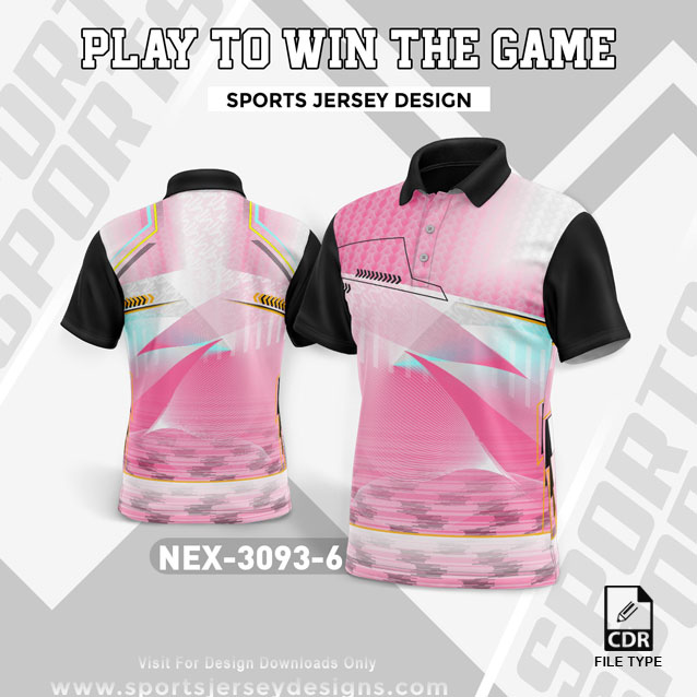 NEX 3093-6 PINK WITH WHITE GRADIENT SPORTSWEAR SUBLIMATION JERSEY DESIGN